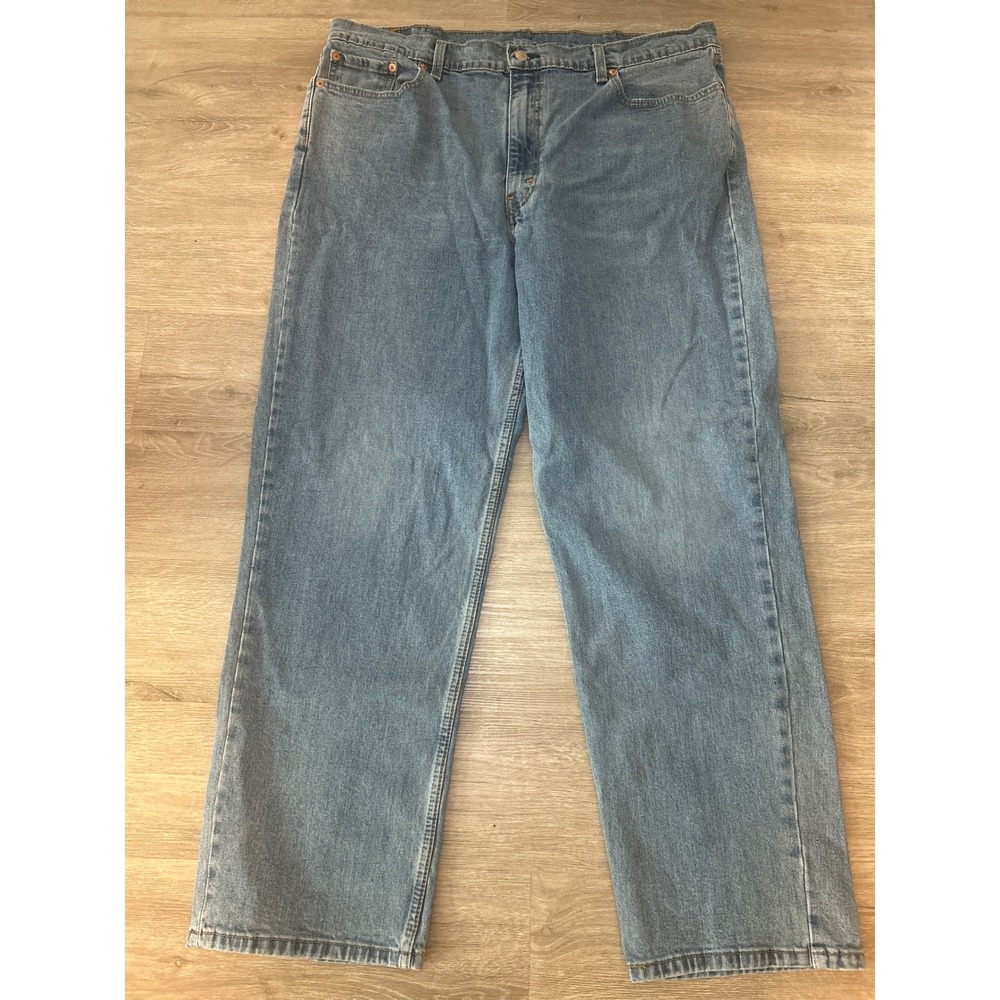 Levi's Mens 550 Relaxed Fit Stretch Jeans 42x32 Medium Light Blue Denim